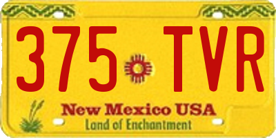 NM license plate 375TVR
