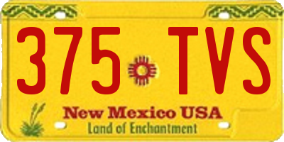 NM license plate 375TVS