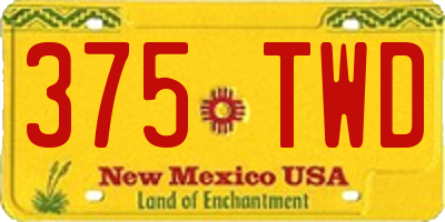 NM license plate 375TWD