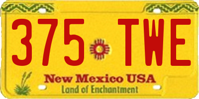 NM license plate 375TWE