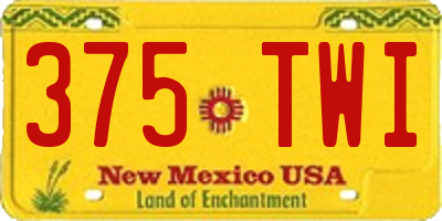 NM license plate 375TWI