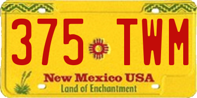 NM license plate 375TWM
