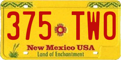 NM license plate 375TWO