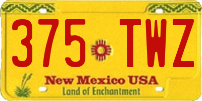 NM license plate 375TWZ