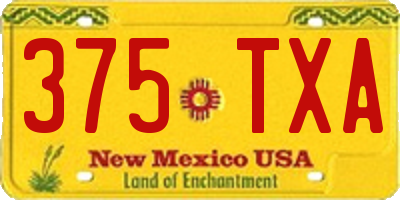 NM license plate 375TXA