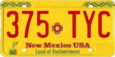 NM license plate 375TYC