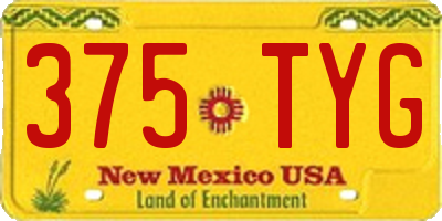 NM license plate 375TYG
