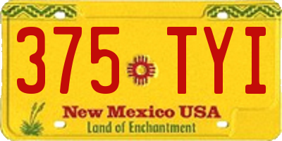 NM license plate 375TYI