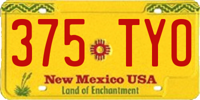 NM license plate 375TYO