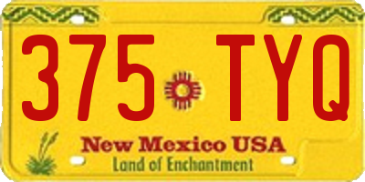 NM license plate 375TYQ