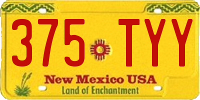 NM license plate 375TYY