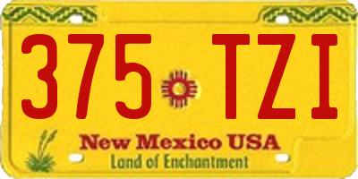 NM license plate 375TZI