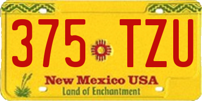 NM license plate 375TZU