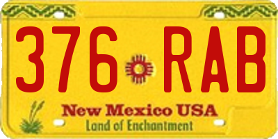 NM license plate 376RAB