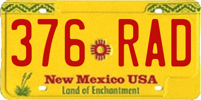 NM license plate 376RAD