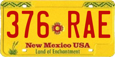 NM license plate 376RAE