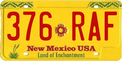 NM license plate 376RAF