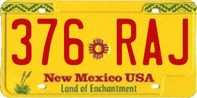 NM license plate 376RAJ