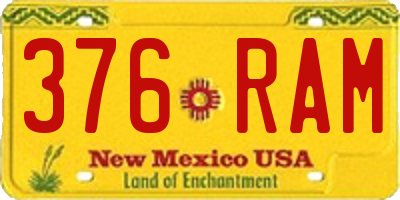 NM license plate 376RAM
