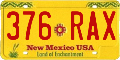 NM license plate 376RAX