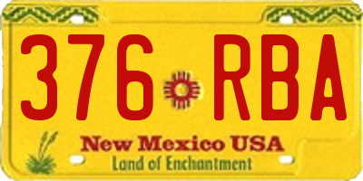 NM license plate 376RBA