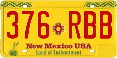 NM license plate 376RBB