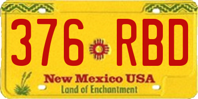 NM license plate 376RBD