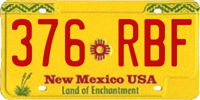 NM license plate 376RBF