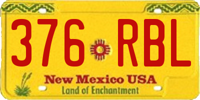 NM license plate 376RBL