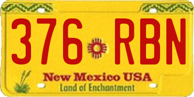 NM license plate 376RBN