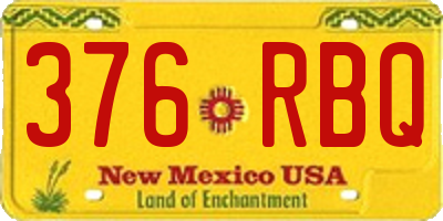 NM license plate 376RBQ