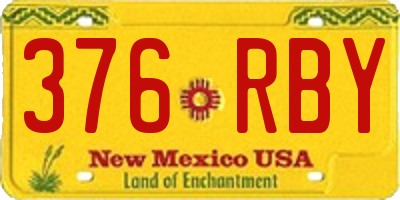 NM license plate 376RBY
