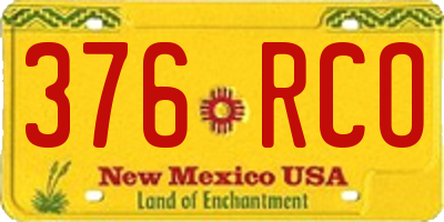 NM license plate 376RCO