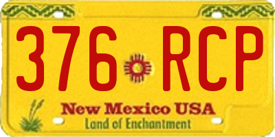 NM license plate 376RCP