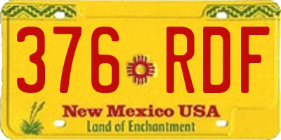 NM license plate 376RDF
