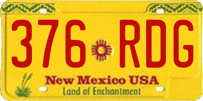 NM license plate 376RDG