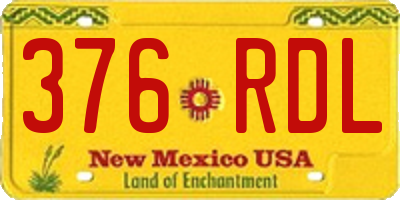 NM license plate 376RDL