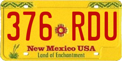 NM license plate 376RDU