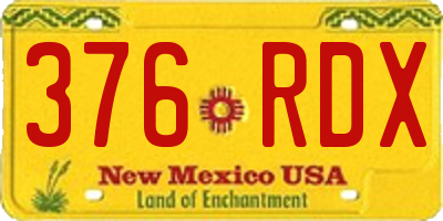 NM license plate 376RDX
