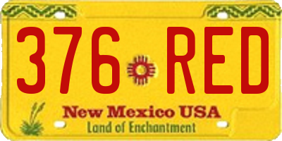 NM license plate 376RED