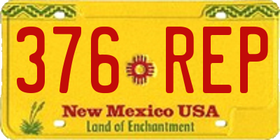 NM license plate 376REP