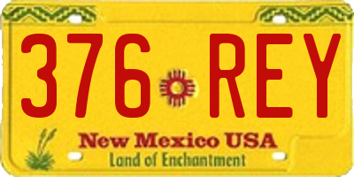 NM license plate 376REY