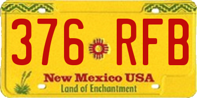 NM license plate 376RFB