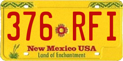 NM license plate 376RFI