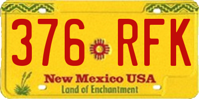 NM license plate 376RFK