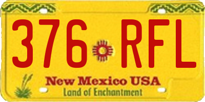 NM license plate 376RFL