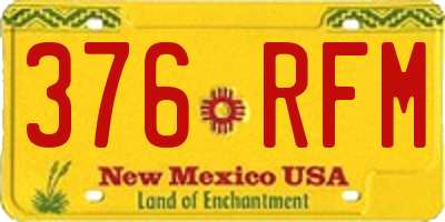 NM license plate 376RFM