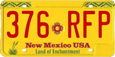 NM license plate 376RFP