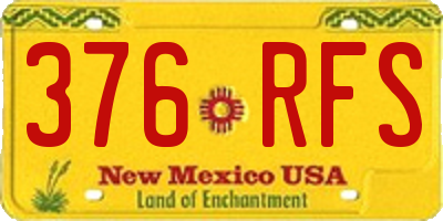 NM license plate 376RFS