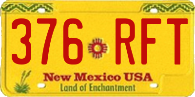 NM license plate 376RFT